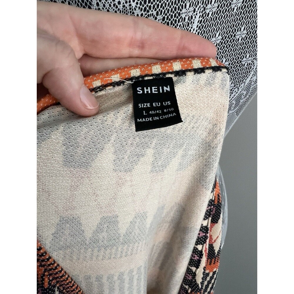 Shein Colorful Geometric Print Slim Fit Midi Sleeveless Dress Size Large - Picture 5 of 5